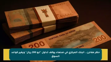 حظر مفاجئ.. البنك المركزي في صنعاء يوقف تداول “أبو 200 ريال” ويغير قواعد السوق